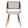 Panda Mid-Century Dining Chair Walnut Finish and Gray Fabric 05