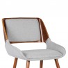 Panda Mid-Century Dining Chair Walnut Finish and Gray Fabric 08