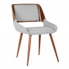 Panda Mid-Century Dining Chair Walnut Finish and Gray Fabric 03