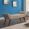 Armen Living Porter Ottoman Bench In Charcoal And Taupe Fabric with Nailhead Trim and Espresso Wood Legs 05