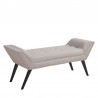 Armen Living Porter Ottoman Bench In Charcoal And Taupe Fabric with Nailhead Trim and Espresso Wood Legs 06