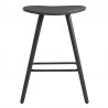 Armen Living Piper 26" Counter Height Backless Bar Stool in Gray Faux Leather and Black Wood Side