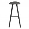 Armen Living Piper 26" Counter Height Backless Bar Stool in Gray Faux Leather and Black Wood Front