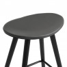 Armen Living Piper 26" Counter Height Backless Bar Stool in Gray Faux Leather and Black Wood Half