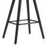 Armen Living Piper 26" Counter Height Backless Bar Stool in Gray Faux Leather and Black Wood legs