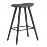 Armen Living Piper 26" Counter Height Backless Bar Stool in Gray Faux Leather and Black Wood