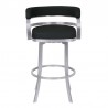 Prinz Counter Height Swivel Black Faux Leather and Brushed Stainless Steel Bar Stool 02