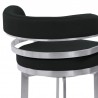 Prinz Counter Height Swivel Black Faux Leather and Brushed Stainless Steel Bar Stool 03