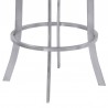 Prinz Counter Height Swivel Grey Faux Leather and Brushed Stainless Steel Bar Stool 009