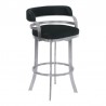 Prinz Counter Height Swivel Black Faux Leather and Brushed Stainless Steel Bar Stool 01