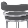 Prinz Counter Height Swivel Grey Faux Leather and Brushed Stainless Steel Bar Stool 01