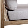 Paradise Outdoor Patio Eucalyptus Wood Lounge Chair with Light Finish and Light Gray Fabric - Side Detail
