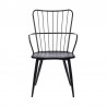 Armen Living Parisa High Back Steel Framed Side Chair in Black Powder Coated Finish and Black Brushed Wood Front
