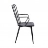 Armen Living Parisa High Back Steel Framed Side Chair in Black Powder Coated Finish and Black Brushed Wood Side