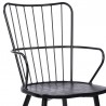 Armen Living Parisa High Back Steel Framed Side Chair in Black Powder Coated Finish and Black Brushed Wood Side Half