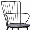 Armen Living Parisa High Back Steel Framed Side Chair in Black Powder Coated Finish and Black Brushed Wood Side Half - Armen Living Parisa High Back Steel Framed Side Chair in Black Powder Coated Finish and Black Brushed Wood Side Half