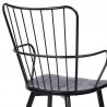 Armen Living Parisa High Back Steel Framed Side Chair in Black Powder Coated Finish and Black Brushed Wood Half