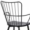 Armen Living Parisa High Back Steel Framed Side Chair in Black Powder Coated Finish and Black Brushed Wood Half - Armen Living Parisa High Back Steel Framed Side Chair in Black Powder Coated Finish and Black Brushed Wood Half
