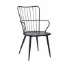 Armen Living Parisa High Back Steel Framed Side Chair in Black Powder Coated Finish and Black Brushed Wood Side - Armen Living Parisa High Back Steel Framed Side Chair in Black Powder Coated Finish and Black Brushed Wood Side