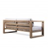 Paradise Outdoor Patio Solid Eucalyptus Wood Sofa with Light Finish and Light Gray Fabric - Back Angle