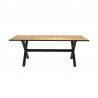 Armen Living Panama Outdoor Black Aluminum Rectangular Dining Table- Front