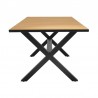 Armen Living Panama Outdoor Black Aluminum Rectangular Dining Table- Side
