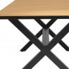 Armen Living Panama Outdoor Black Aluminum Rectangular Dining Table- Close View