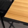 Armen Living Panama Outdoor Black Aluminum Rectangular Dining Table- Corner