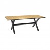Armen Living Panama Outdoor Black Aluminum Rectangular Dining Table- Side Angle