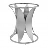 Armen Living Petal Modern Glass And Stainless Steel Round Pedestal Dining Table In Brushed Stainless Steel Finishing 03
