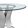 Armen Living Petal Modern Glass And Stainless Steel Round Pedestal Dining Table In Brushed Stainless Steel Finishing 02