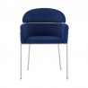 Portia Blue Velvet and Brushed Stainless Steel Dining Room Chairs - Set of 2 03