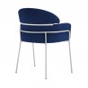 Portia Blue Velvet and Brushed Stainless Steel Dining Room Chairs - Set of 2 05