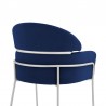 Portia Blue Velvet and Brushed Stainless Steel Dining Room Chairs - Set of 2 07