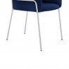 Portia Blue Velvet and Brushed Stainless Steel Dining Room Chairs - Set of 2 02