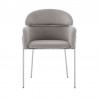 Portia Gray Velvet and Brushed Stainless Steel Dining Room Chairs 03