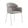 Portia Gray Velvet and Brushed Stainless Steel Dining Room Chairs 02