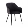 Pixie Black and Dark Grey Fabric Dining Room Chair with Black Metal Legs 02