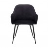 Pixie Black and Dark Grey Fabric Dining Room Chair with Black Metal Legs
