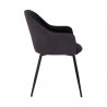 Pixie Black and Dark Grey Fabric Dining Room Chair with Black Metal Legs 01