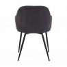 Pixie Black and Dark Grey Fabric Dining Room Chair with Black Metal Legs 06