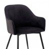 Pixie Black and Dark Grey Fabric Dining Room Chair with Black Metal Legs 05
