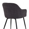 Pixie Black and Dark Grey Fabric Dining Room Chair with Black Metal Legs 07