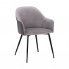 Pixie Dark Grey and Black Fabric Dining Room Chair with Black Metal Legs 01
