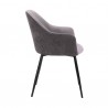 Pixie Dark Grey and Black Fabric Dining Room Chair with Black Metal Legs 02
