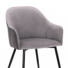 Pixie Dark Grey and Black Fabric Dining Room Chair with Black Metal Legs 04