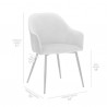 Armen Living Pixie Dining Room Chair In Fabric With Black Metal Legs