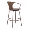 Armen Living Payton Industrial Swivel Walnut Wood and Metal Bar Stool in Brown Powder Coated  04