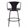 Armen Living Payton Industrial Swivel Black Wood And Metal Bar Stool In Black Powder Coated 05