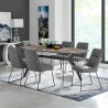 Armen Living Quartz Gray Fabric And Metal Dining Room Chairs 